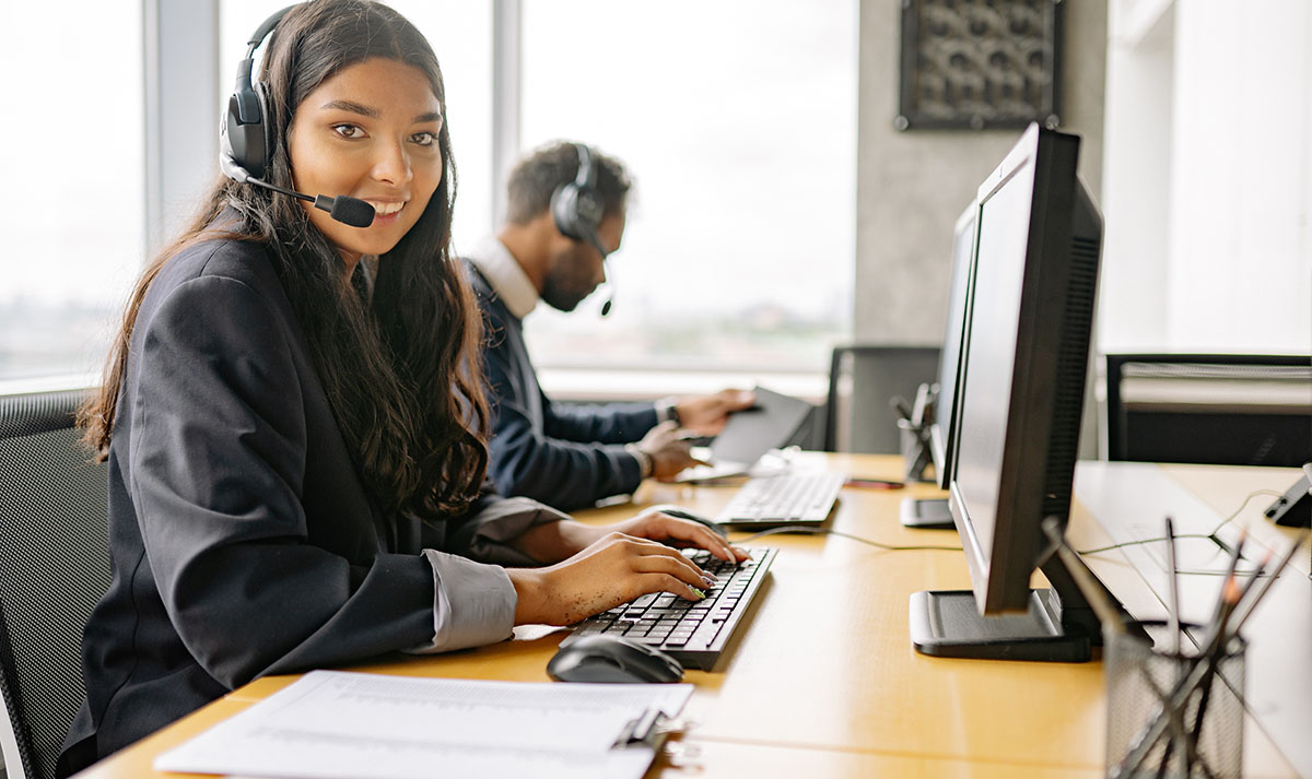 car leasing team on a phone call