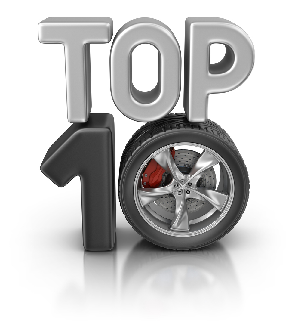 Top 10 numbers with the wheel of a car for the 0.