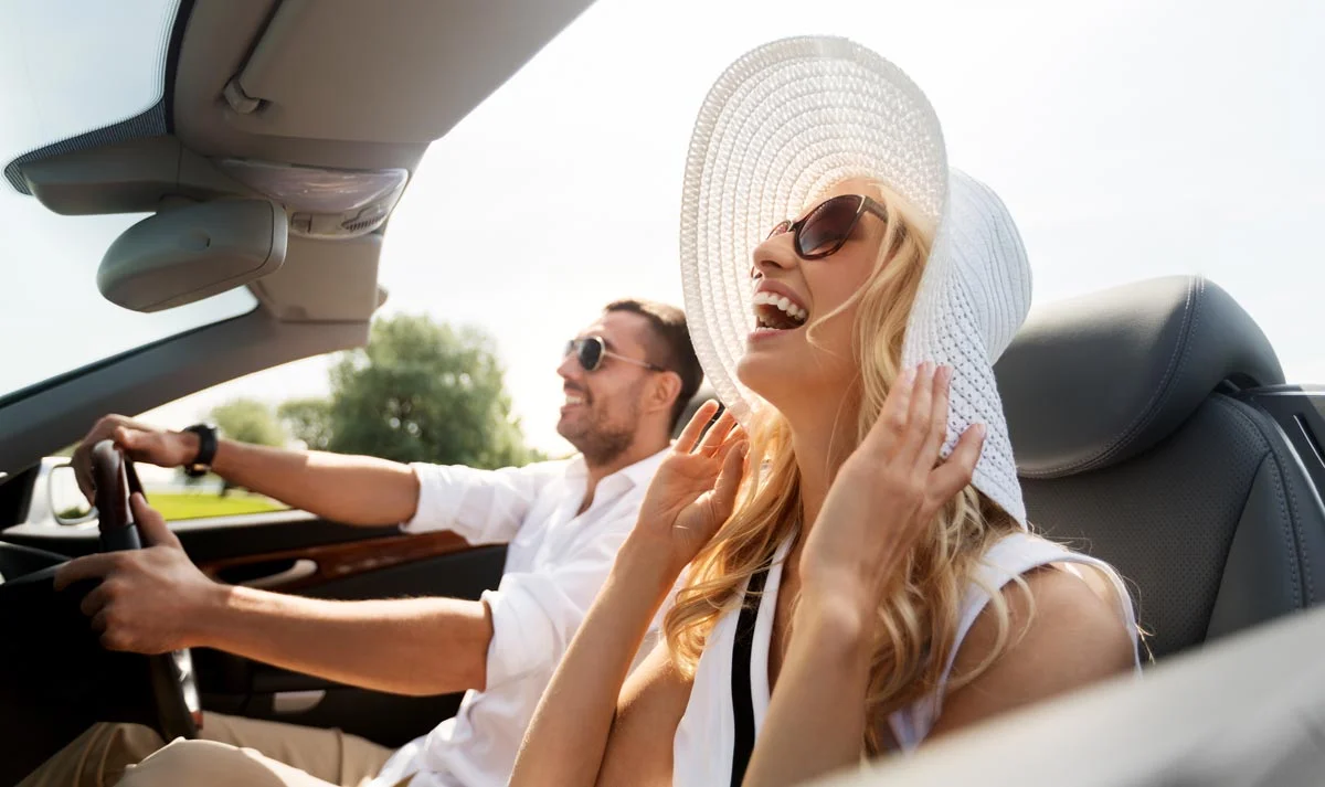 convertible car driving