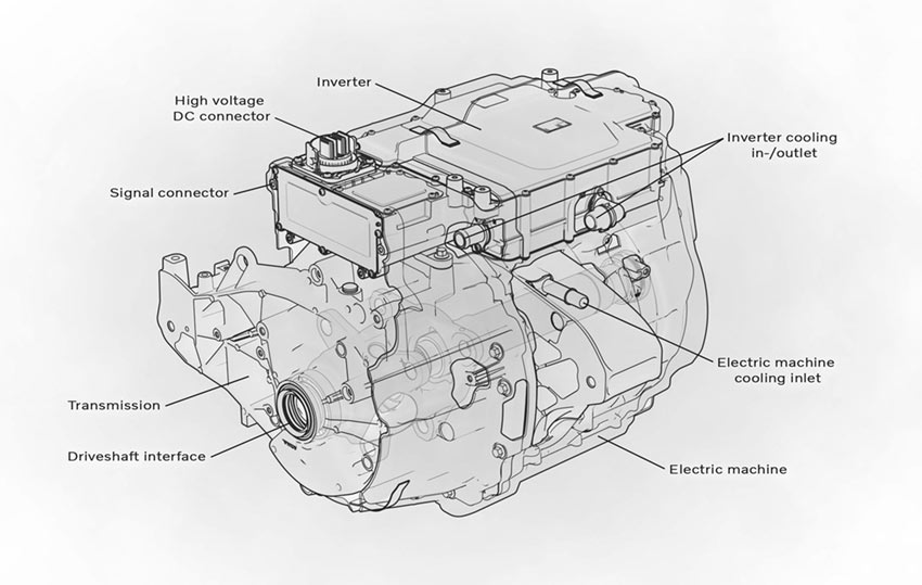electric car engine diagram