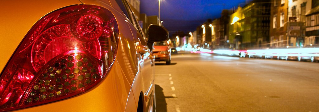 car driving at night
